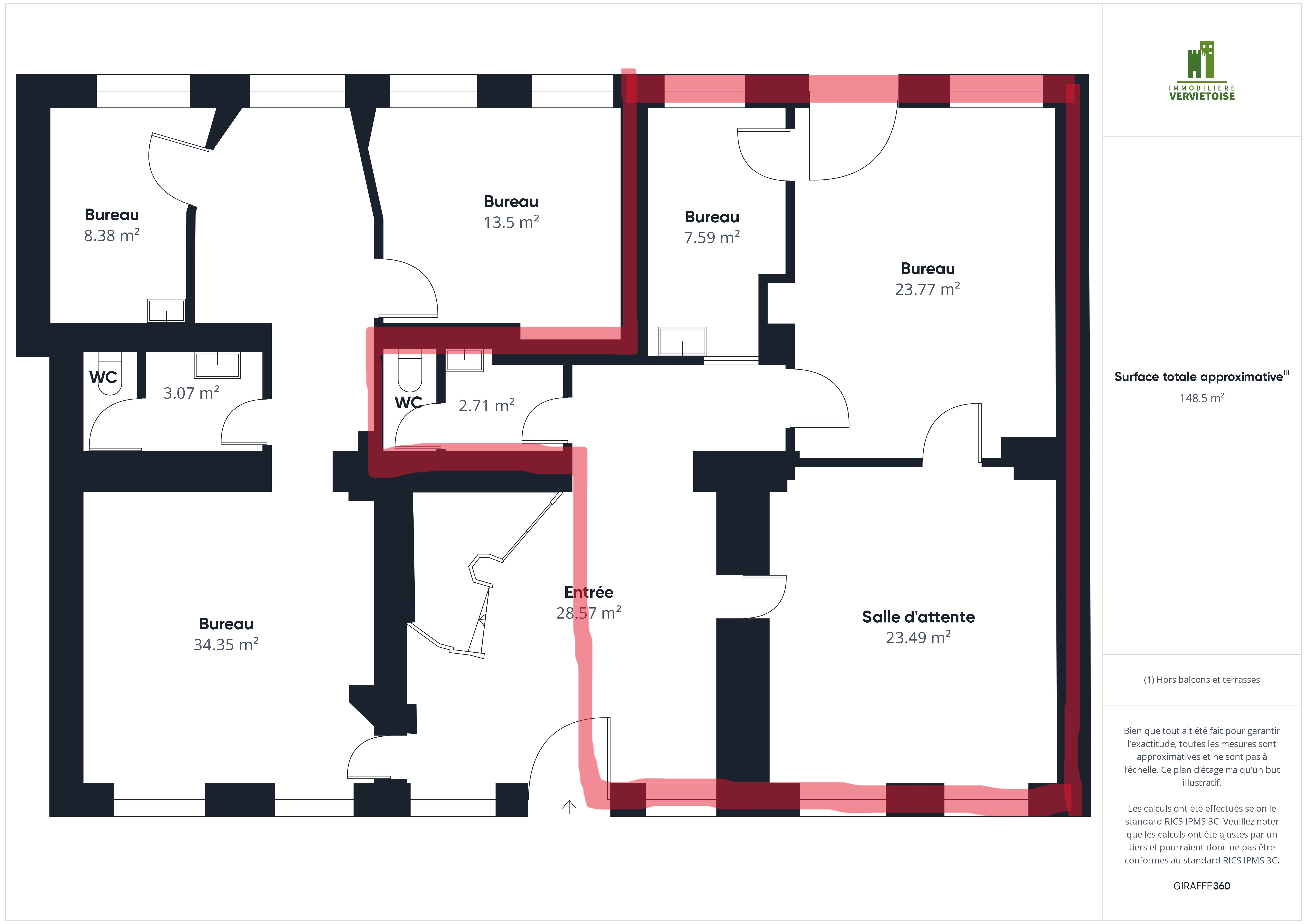 Galerie de Locaux à usage de bureaux de 63² au cœur d'Heusy